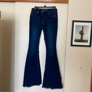 Rock & Roll Cowgirl Dark Blue Flare Jeans